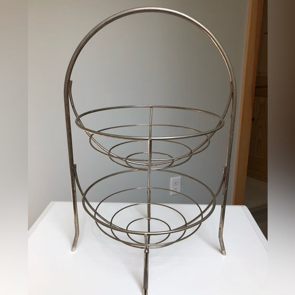 Vintage Two Tier Metal Display Baskets Stand - Picture 1 of 14